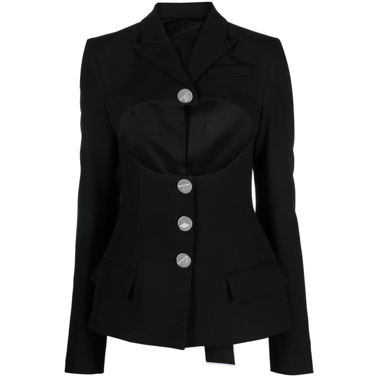 black cut-out jacket by Selfnex