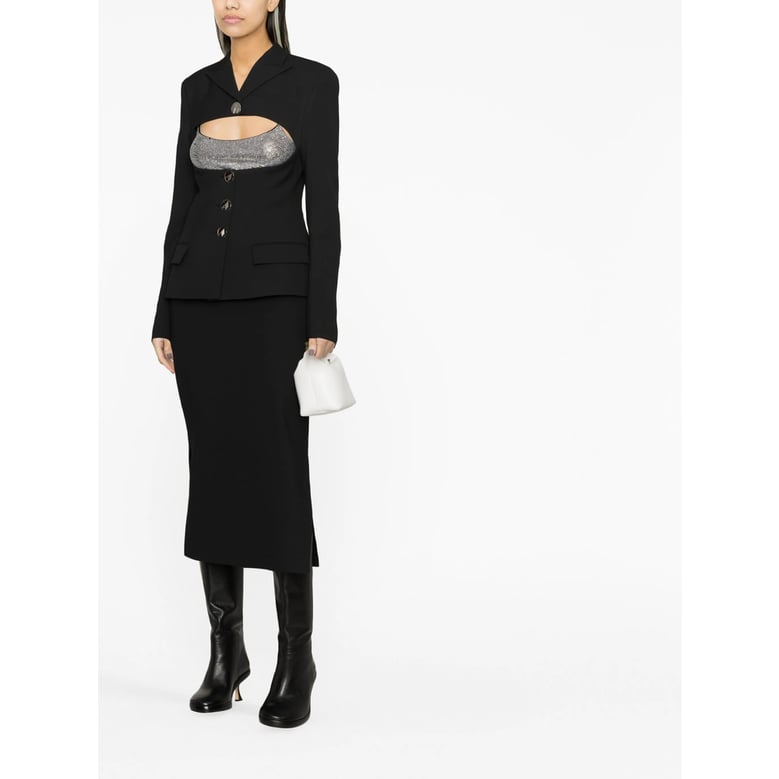 black cut-out jacket by Selfnex