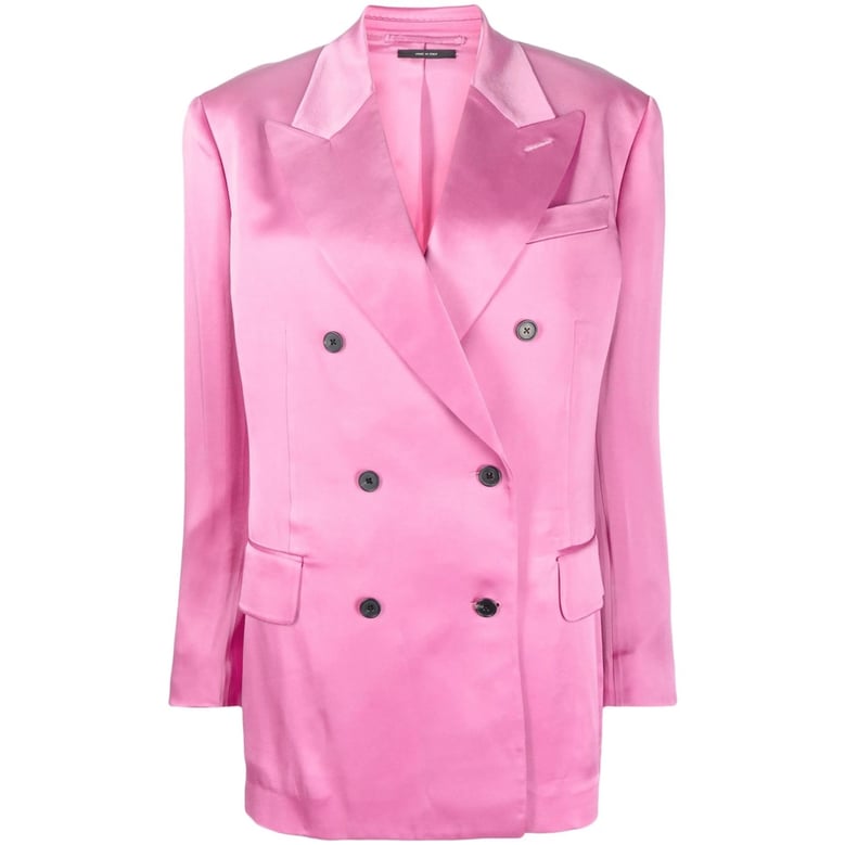 pink double-breasted jacket by Selfnex