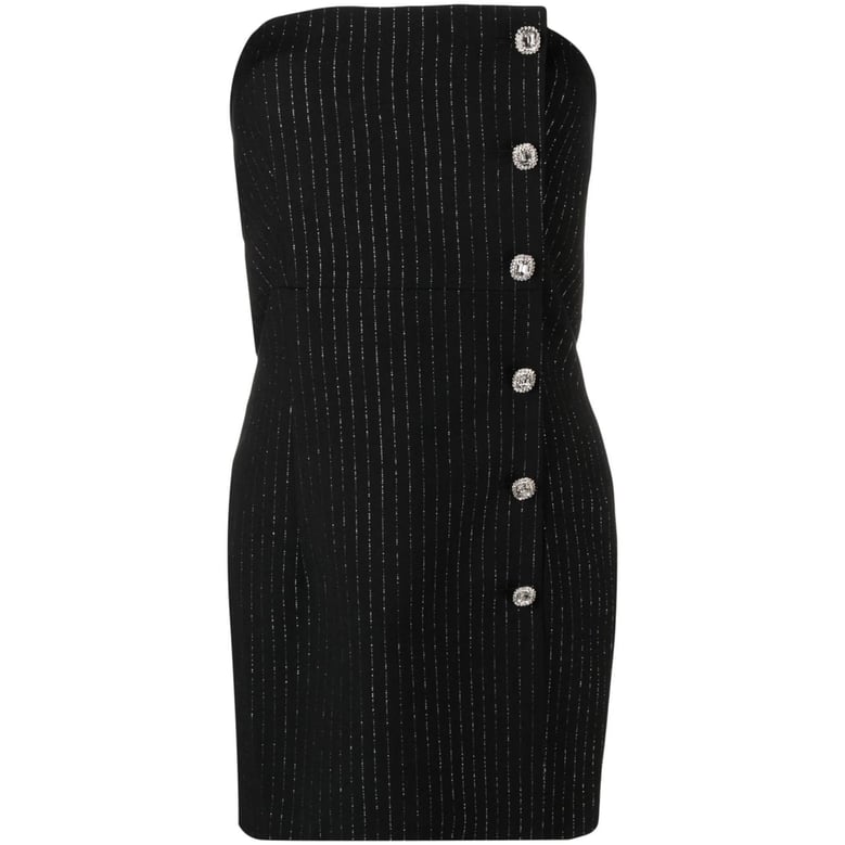 strapless pinstripe dress by Selfnex