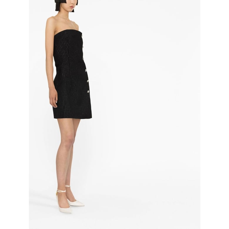 strapless pinstripe dress by Selfnex