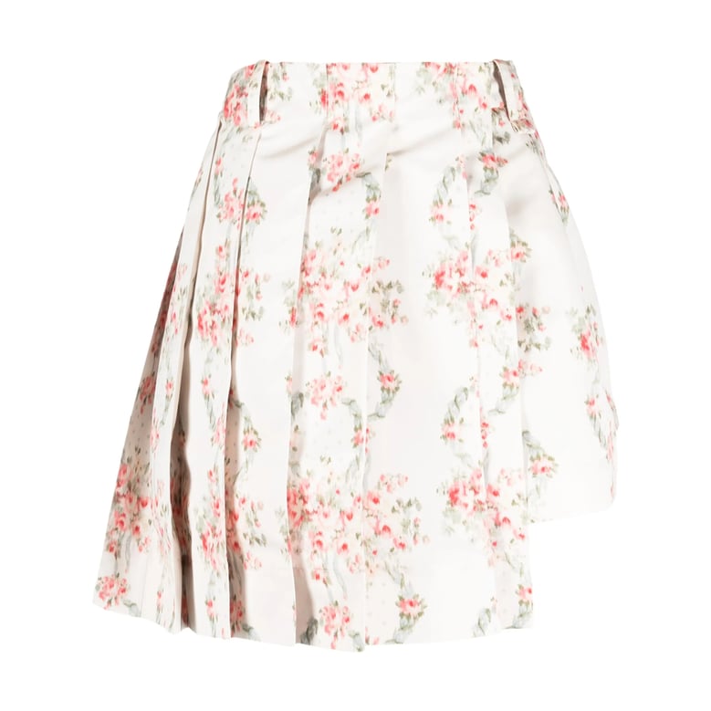 floral print asymmetric skirt by Selfnex