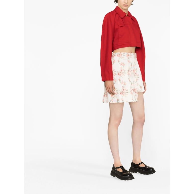 floral print asymmetric skirt by Selfnex