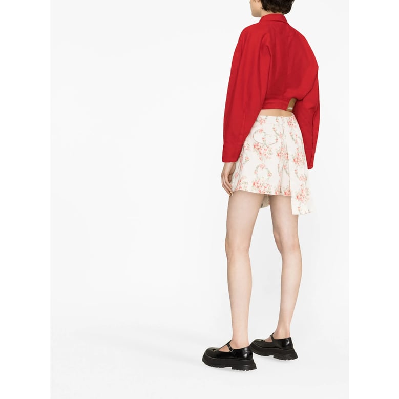 floral print asymmetric skirt by Selfnex