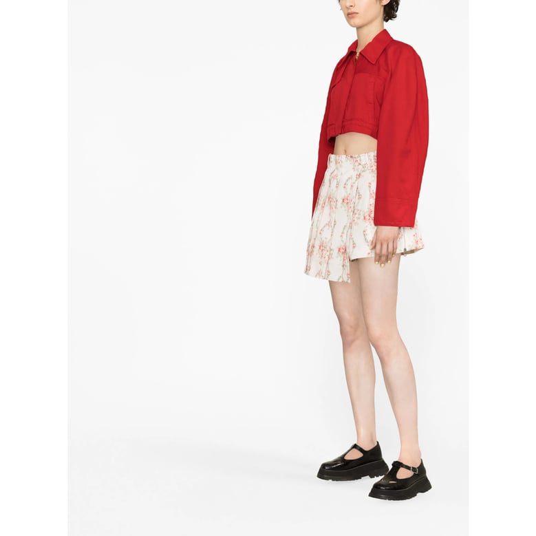 floral print asymmetric skirt by Selfnex