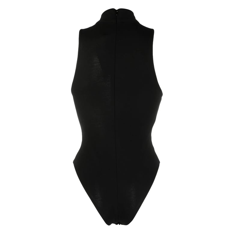 black bodysuit with star patch detail by Selfnex