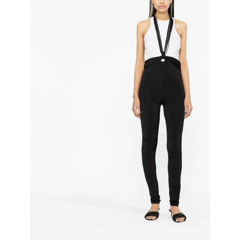 high-waisted pants with chain-link detail by Selfnex