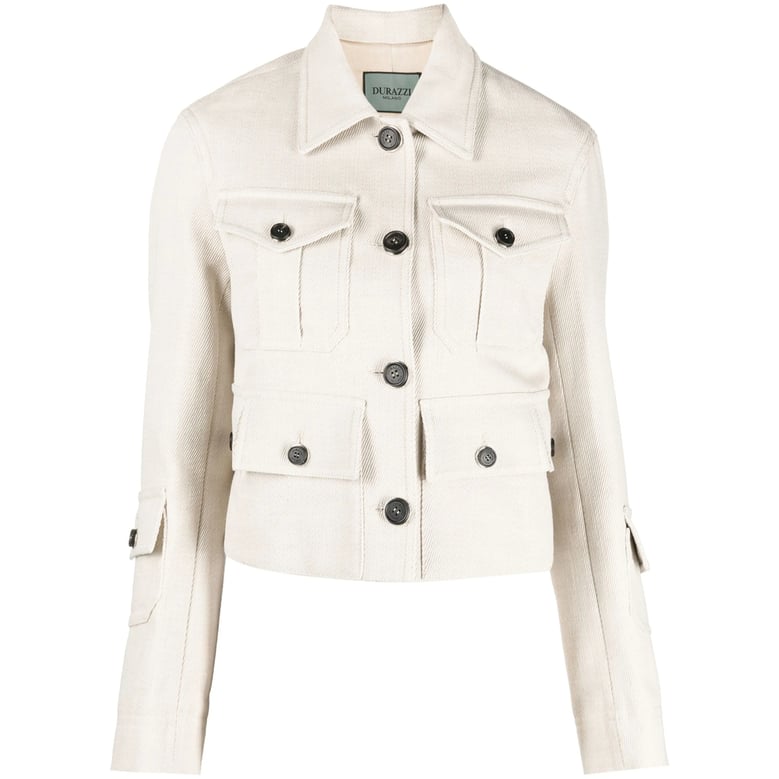 ivory white cropped jacket by Selfnex