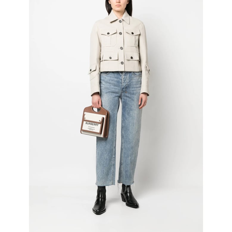 ivory white cropped jacket by Selfnex