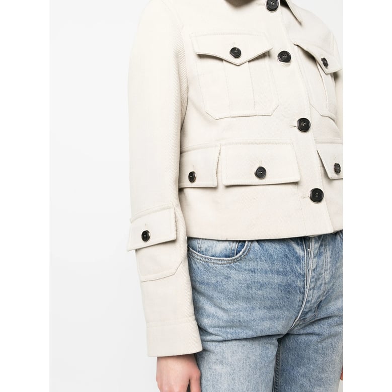 ivory white cropped jacket by Selfnex