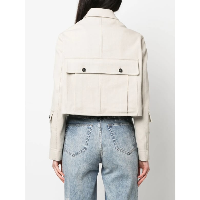 ivory white cropped jacket by Selfnex