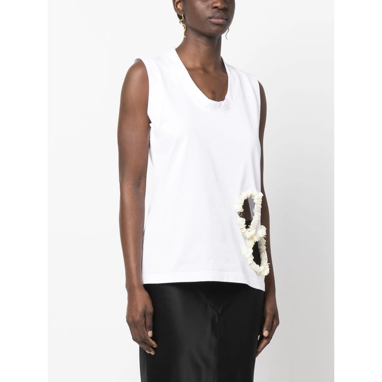 sleeveless cotton top white by Selfnex