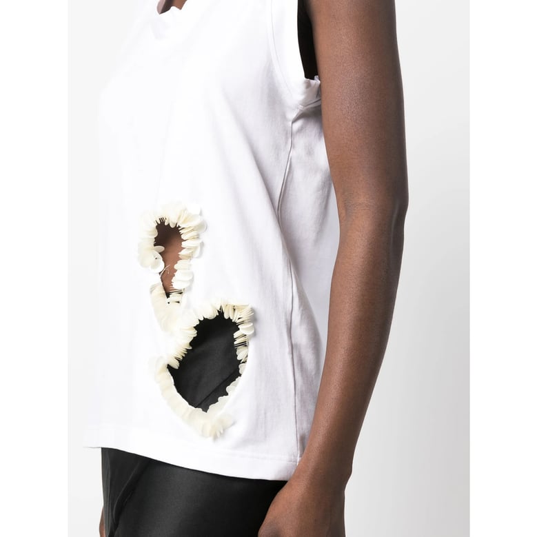 sleeveless cotton top white by Selfnex