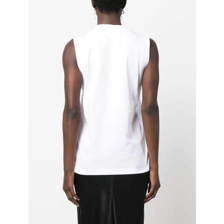 sleeveless cotton top white by Selfnex