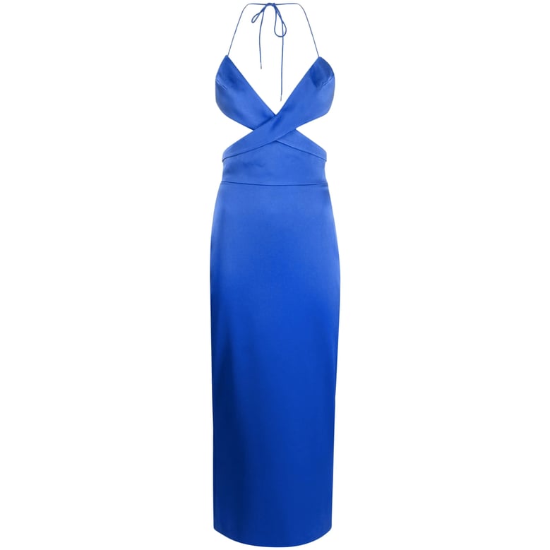 cobalt blue satin dress by Selfnex