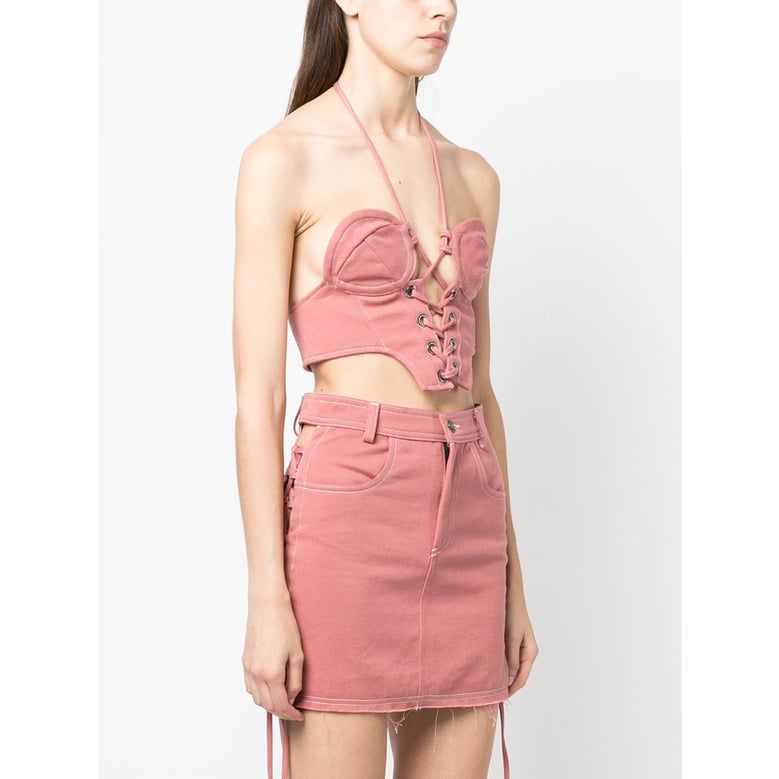 rose pink corset top by Selfnex