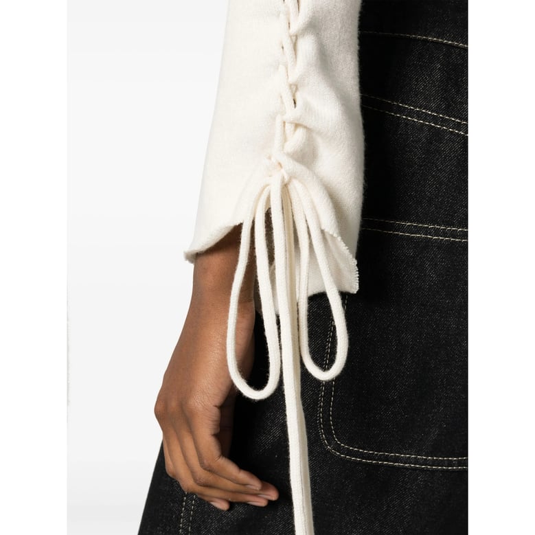 chalk white sweater with roll neck by Selfnex