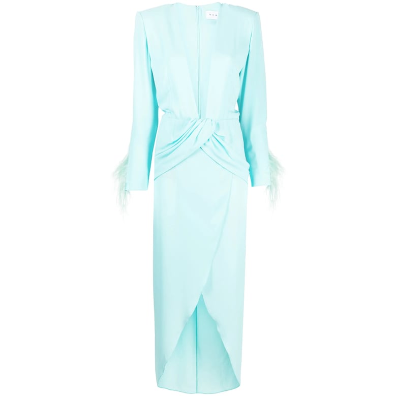 ice blue plunging v-neck dress by Selfnex