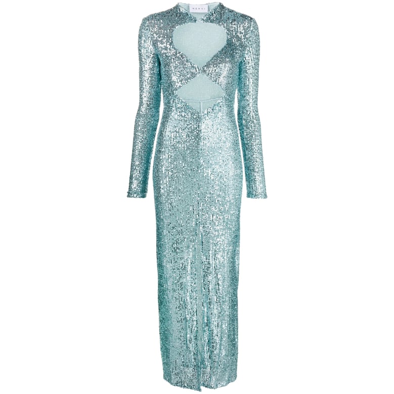 light blue sequin embellished dress by Selfnex