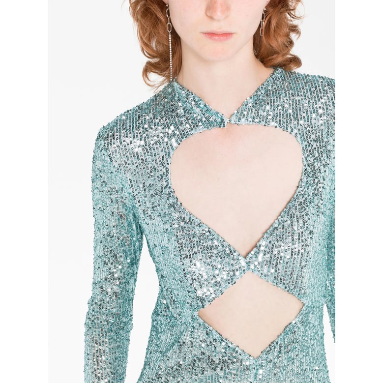 light blue sequin embellished dress by Selfnex