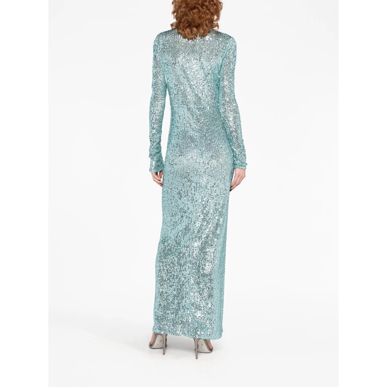 light blue sequin embellished dress by Selfnex