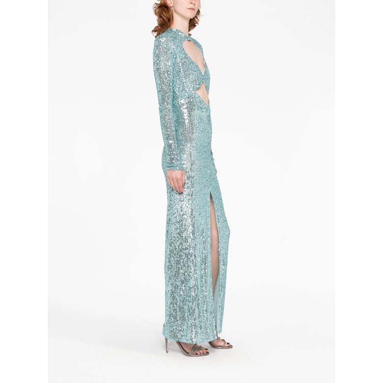 light blue sequin embellished dress by Selfnex