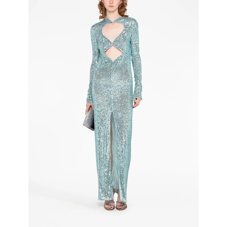 light blue sequin embellished dress by Selfnex