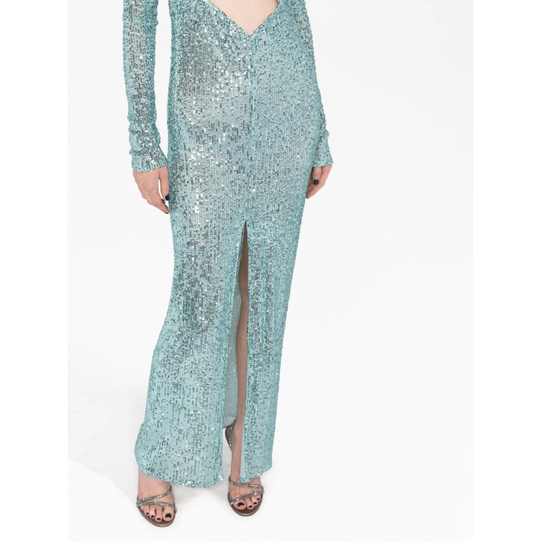 light blue sequin embellished dress by Selfnex