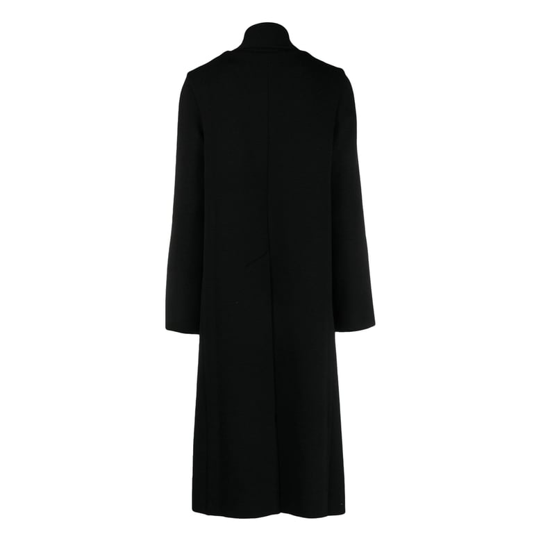 black wool knitted coat with fringed edge by Selfnex