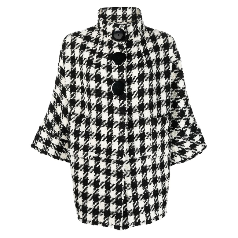 check pattern high neck jacket by Selfnex