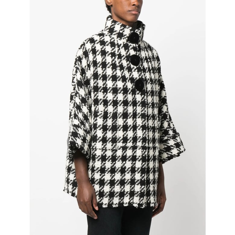 check pattern high neck jacket by Selfnex