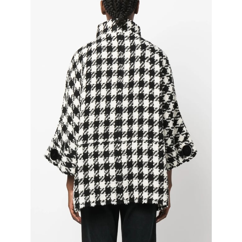 check pattern high neck jacket by Selfnex