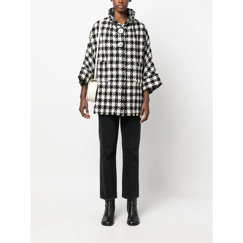 check pattern high neck jacket by Selfnex