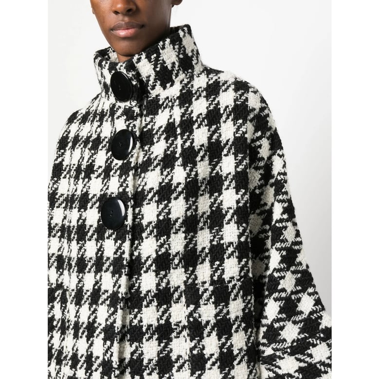 check pattern high neck jacket by Selfnex