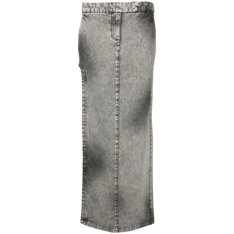 asymmetric denim skirt in grey by Selfnex