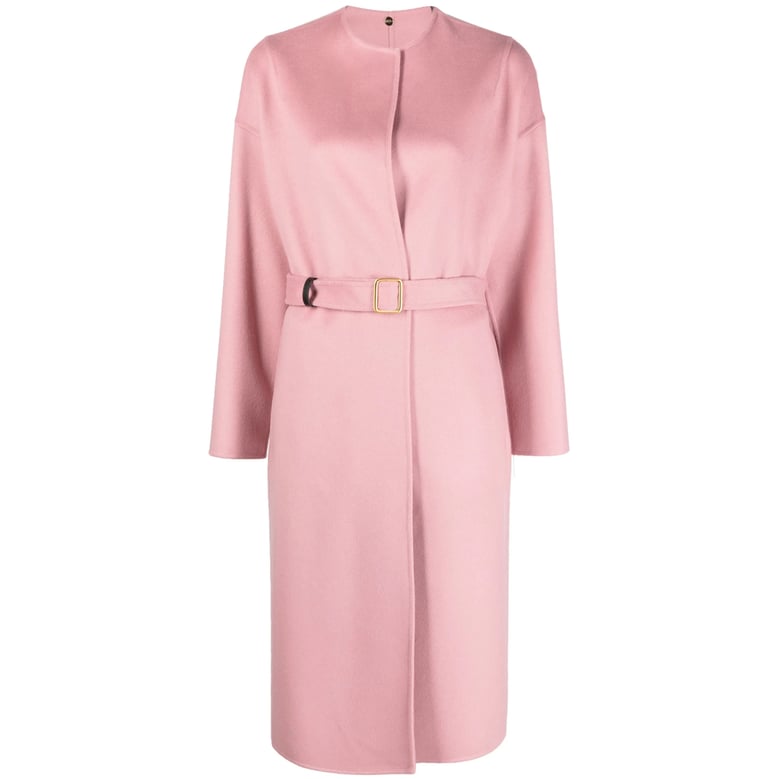 wool-cashmere blend coat in rose pink by Selfnex