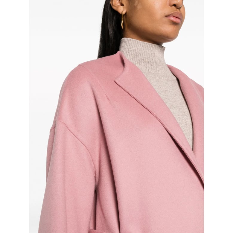 wool-cashmere blend coat in rose pink by Selfnex