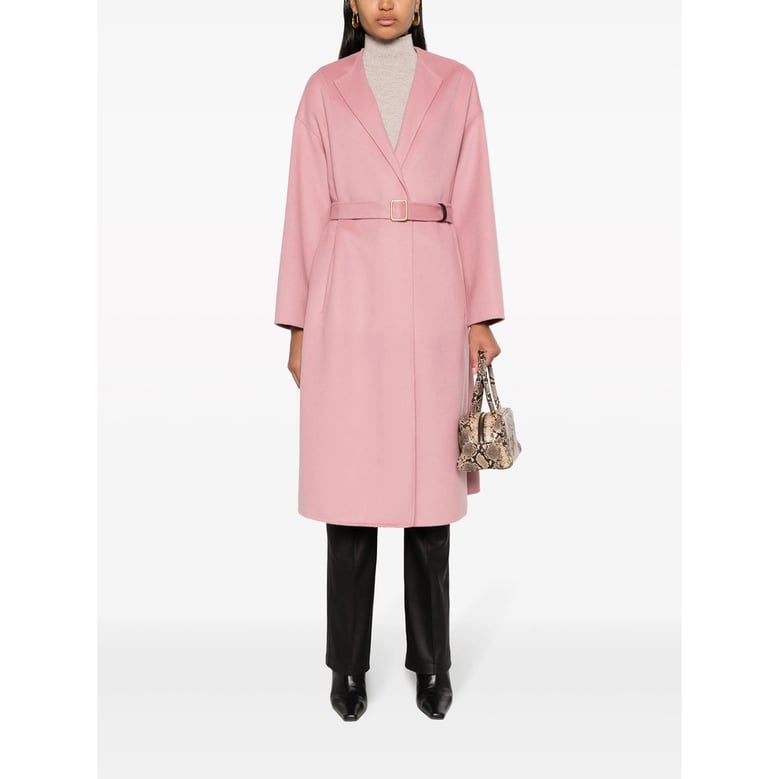 wool-cashmere blend coat in rose pink by Selfnex