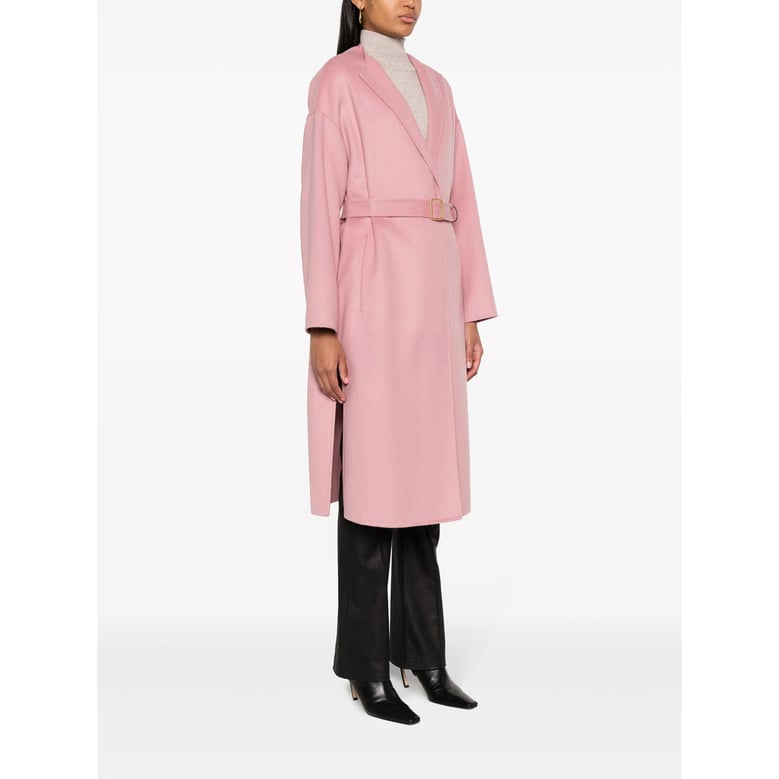wool-cashmere blend coat in rose pink by Selfnex