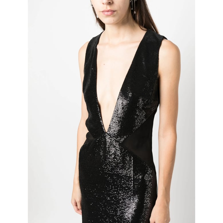 black sequin embellished dress by Selfnex