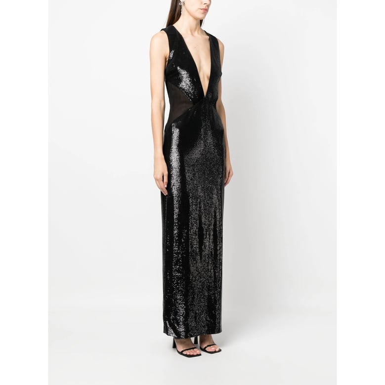 black sequin embellished dress by Selfnex