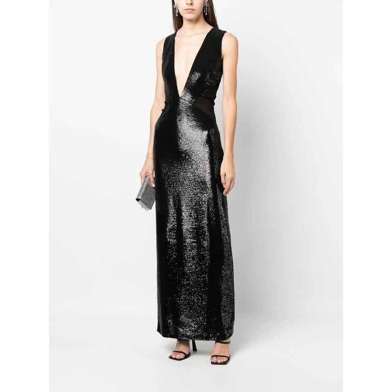 black sequin embellished dress by Selfnex