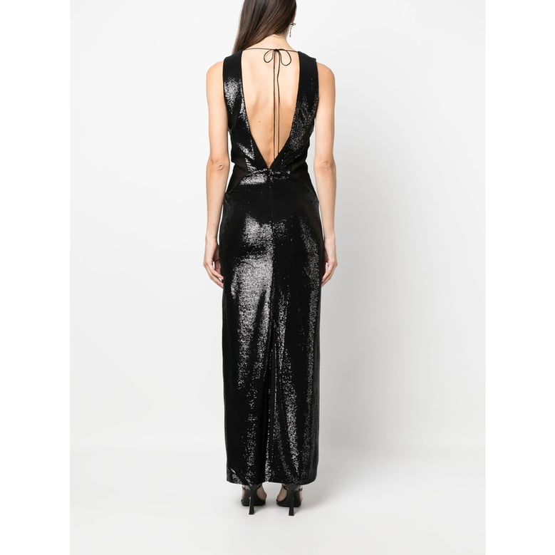 black sequin embellished dress by Selfnex