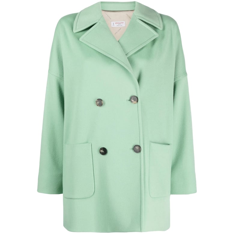 coat double-breasted mint green virgin wool by Selfnex