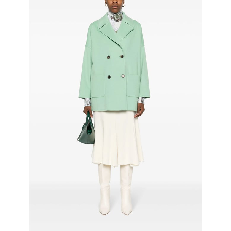 coat double-breasted mint green virgin wool by Selfnex