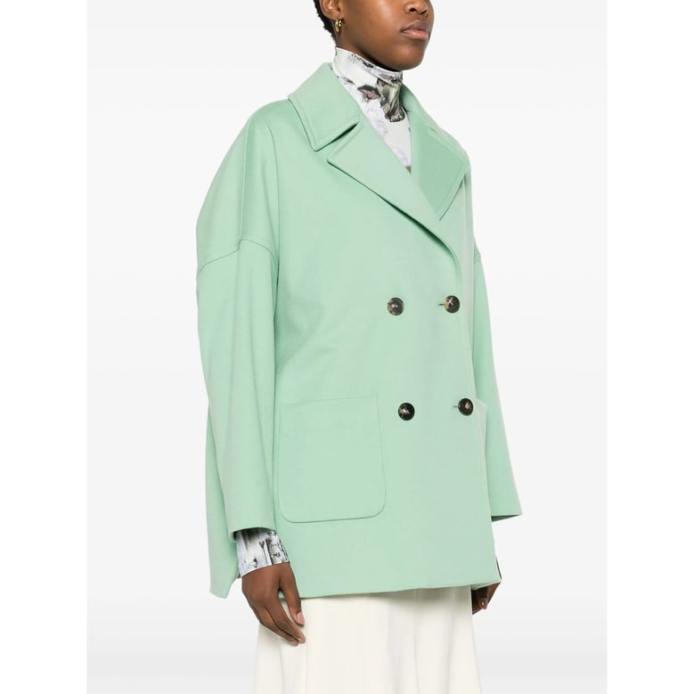 coat double-breasted mint green virgin wool by Selfnex