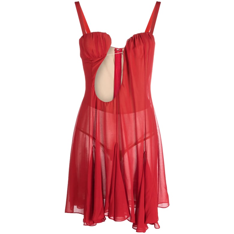 nensi dojaka bright red dress by Selfnex
