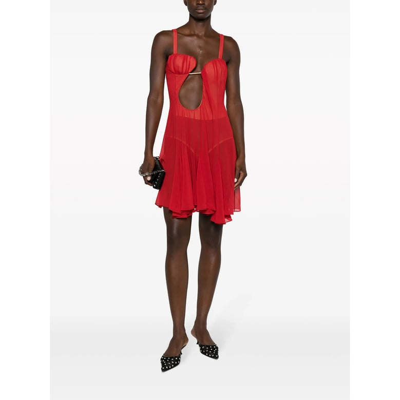nensi dojaka bright red dress by Selfnex