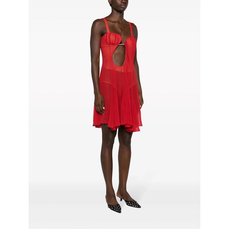 nensi dojaka bright red dress by Selfnex