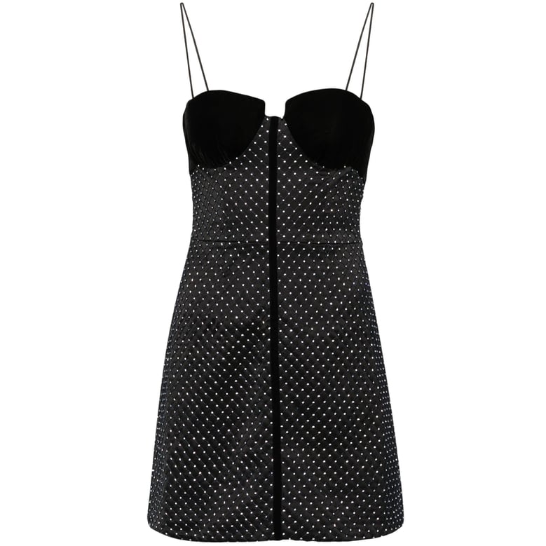 black cocktail dress with crystal embellishments by Selfnex